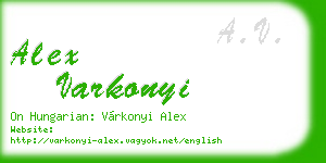 alex varkonyi business card